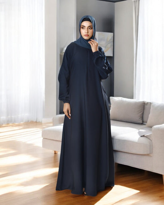 A-Line Firdaus Fabric Abaya with Zipper Opening
