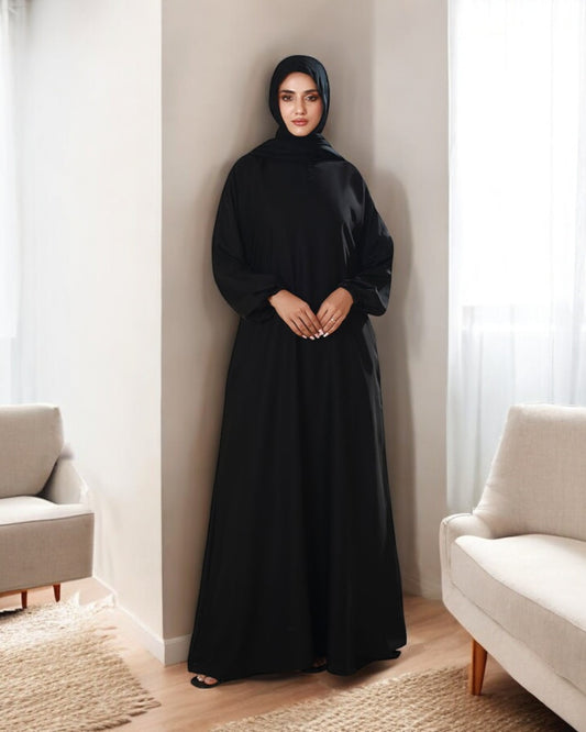 A-Line Firdaus Fabric Abaya with Loop Buttons