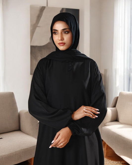 A-Line Firdaus Fabric Abaya with Loop Buttons