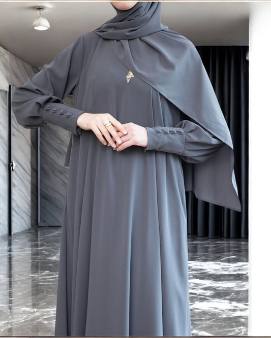 Umbrella Flare Firdaus Fabric Abaya with Cuff Sleeves