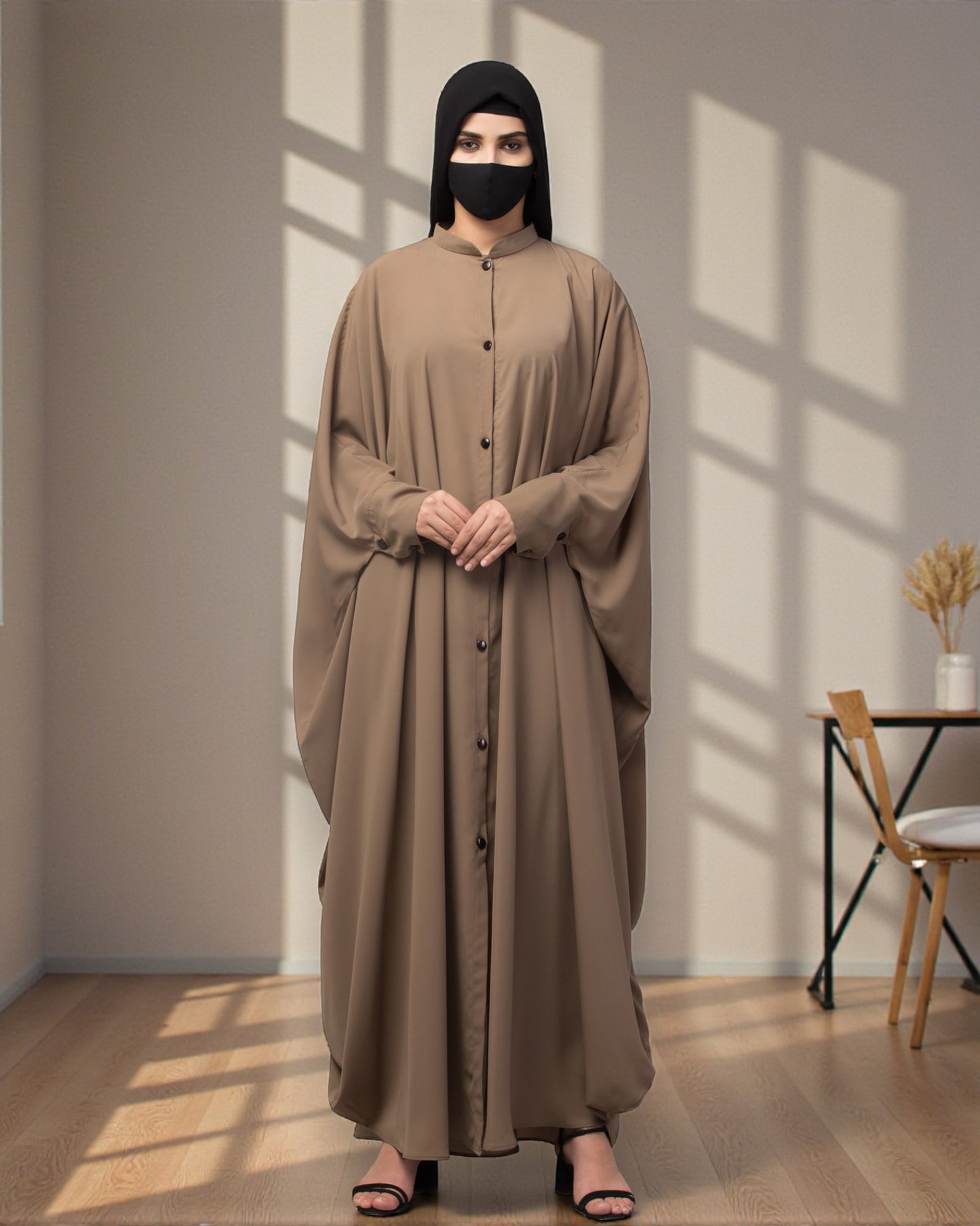 Musheco- Free Size Kaftan In Fairdaus Fabric| Front Open