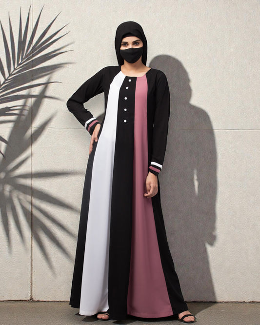 Musheco-Multi Colored Abaya Dress