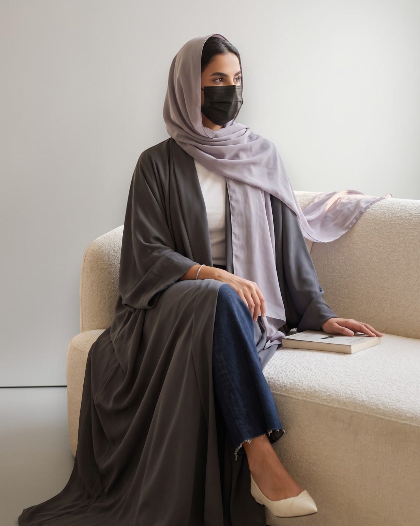 Open Front Abaya With Wide Sleeves