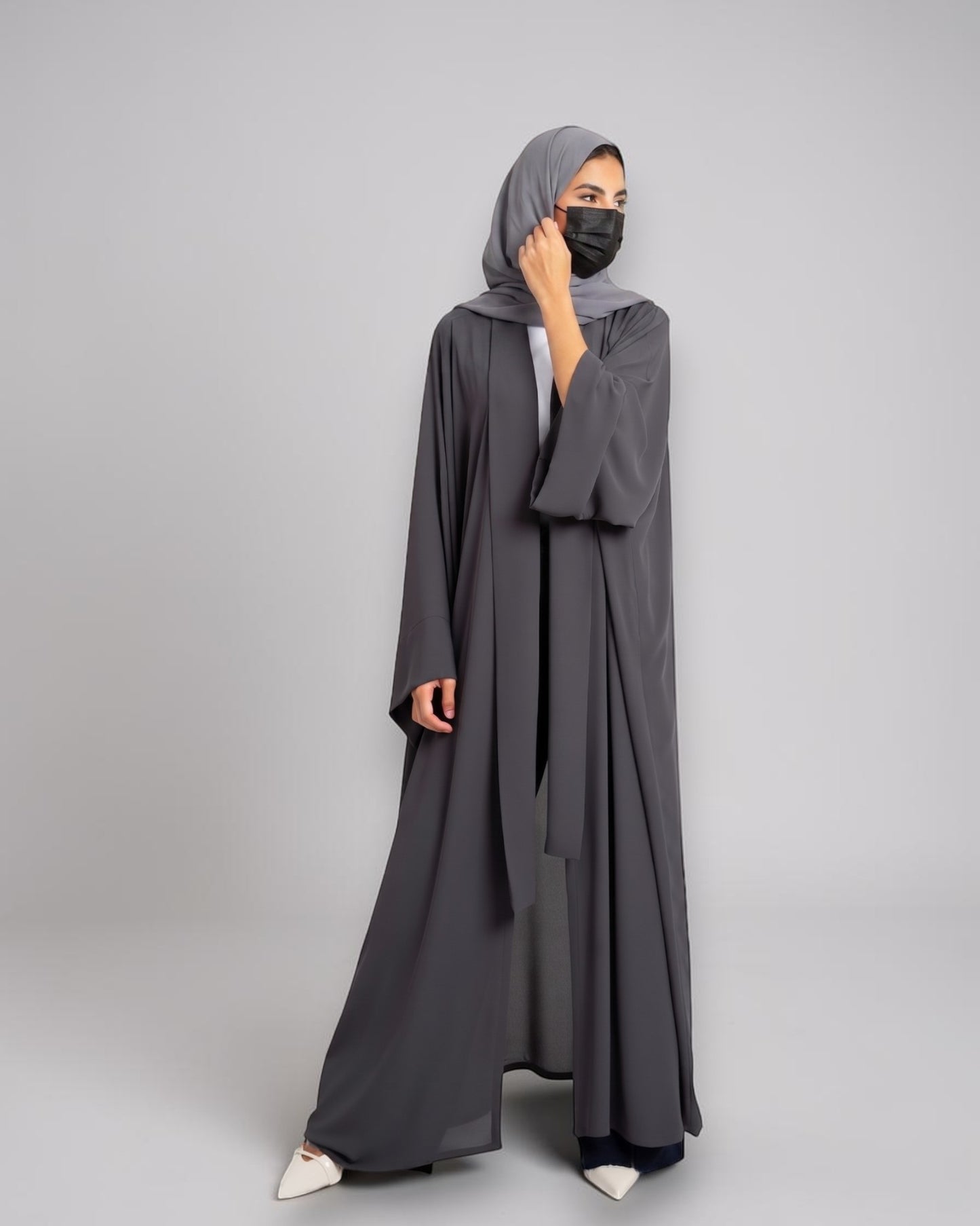 Open Front Abaya With Wide Sleeves
