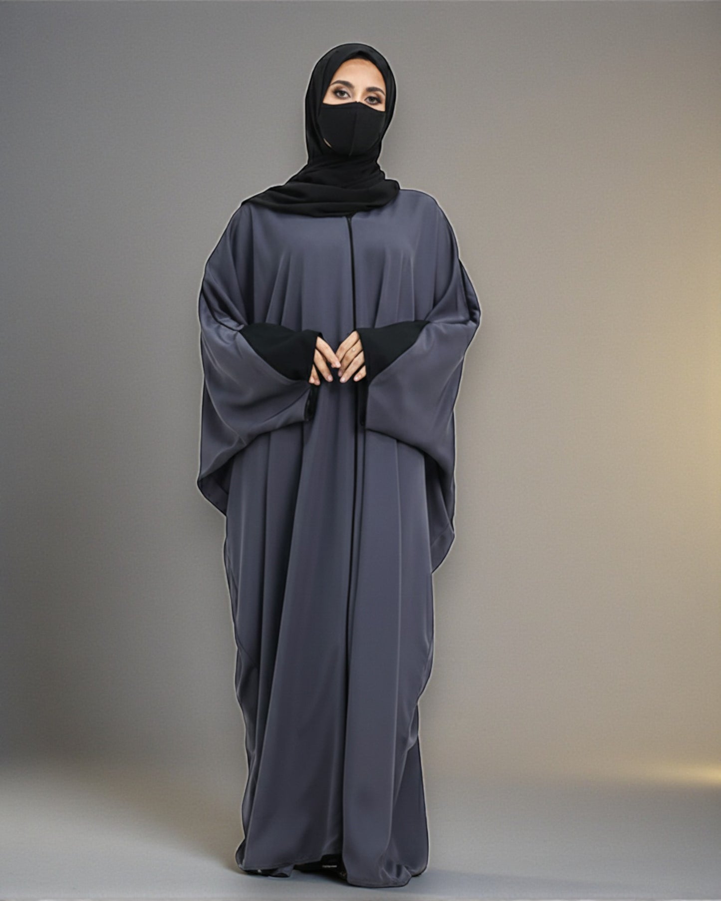 Free Size Kaftan Abaya in Premium Tiktok Fabric - Closed Abaya - Piping Design - Contrast Piping - Designer Sleeves - Complementary Hijab