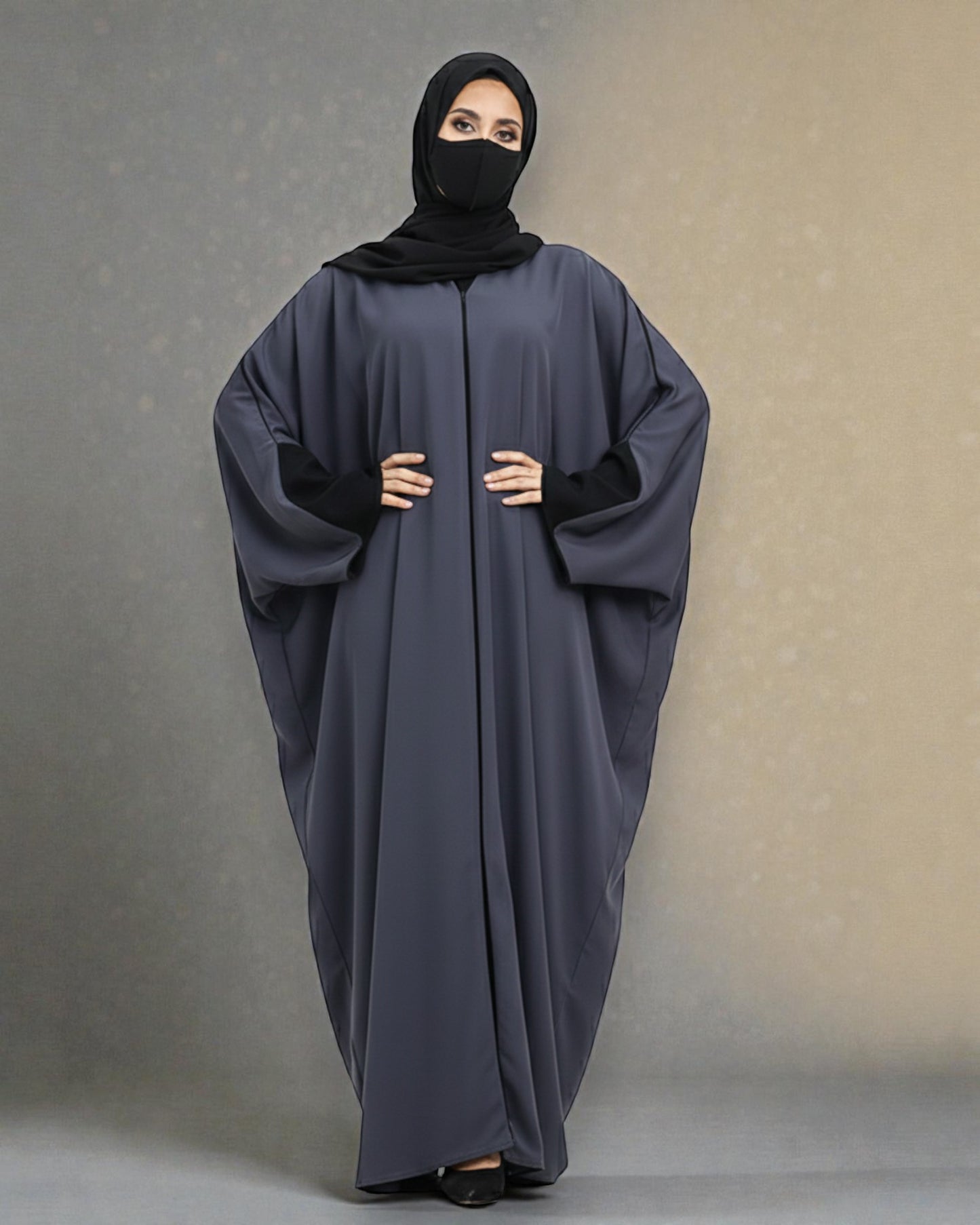 Free Size Kaftan Abaya in Premium Tiktok Fabric - Closed Abaya - Piping Design - Contrast Piping - Designer Sleeves - Complementary Hijab