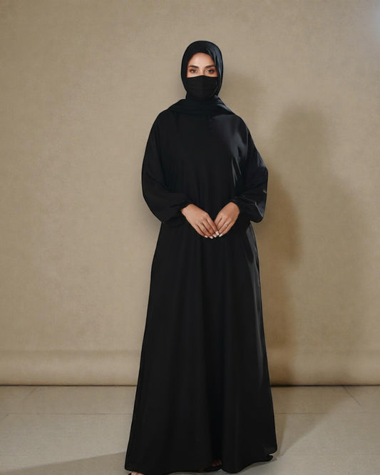 A-Line Firdaus Fabric Abaya with Loop Buttons