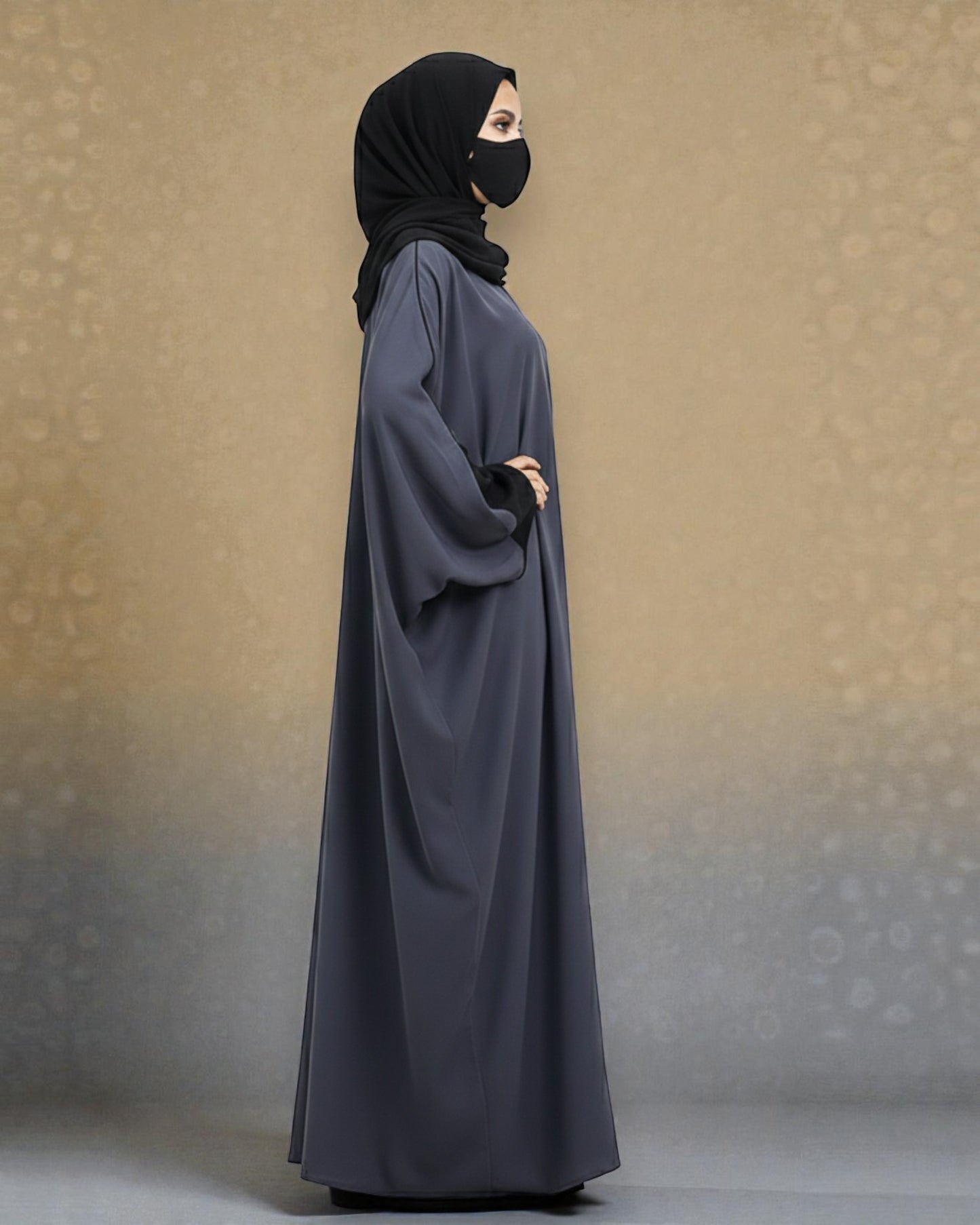 Free Size Kaftan Abaya in Premium Tiktok Fabric - Closed Abaya - Piping Design - Contrast Piping - Designer Sleeves - Complementary Hijab