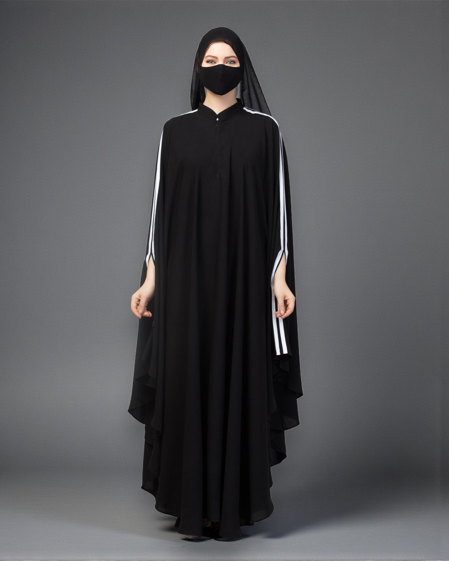 Plain Color Irani Kaftan With Double Stripes