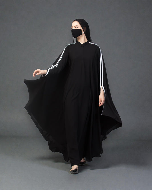 Plain Color Irani Kaftan With Double Stripes