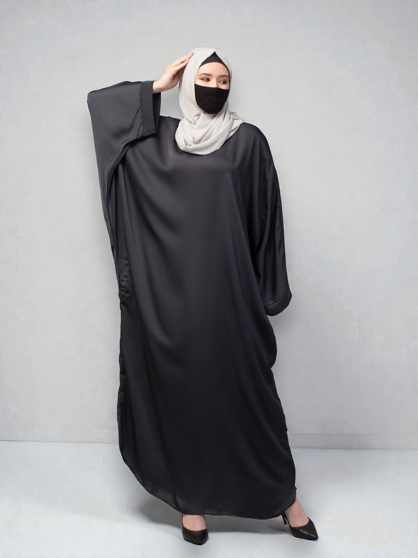 Loose Fit Classic Modest Kaftan Burqa In Nida Satin Fabric