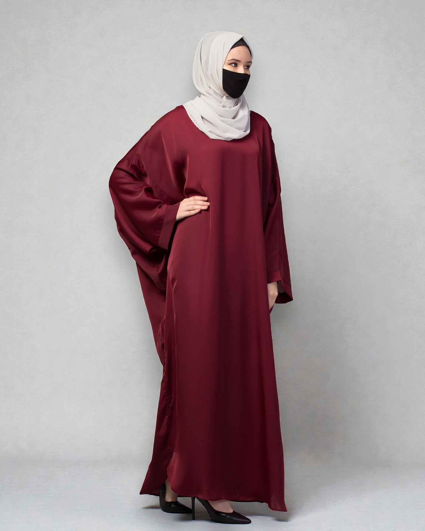 Loose Fit Classic Modest Kaftan Burqa In Nida Satin Fabric
