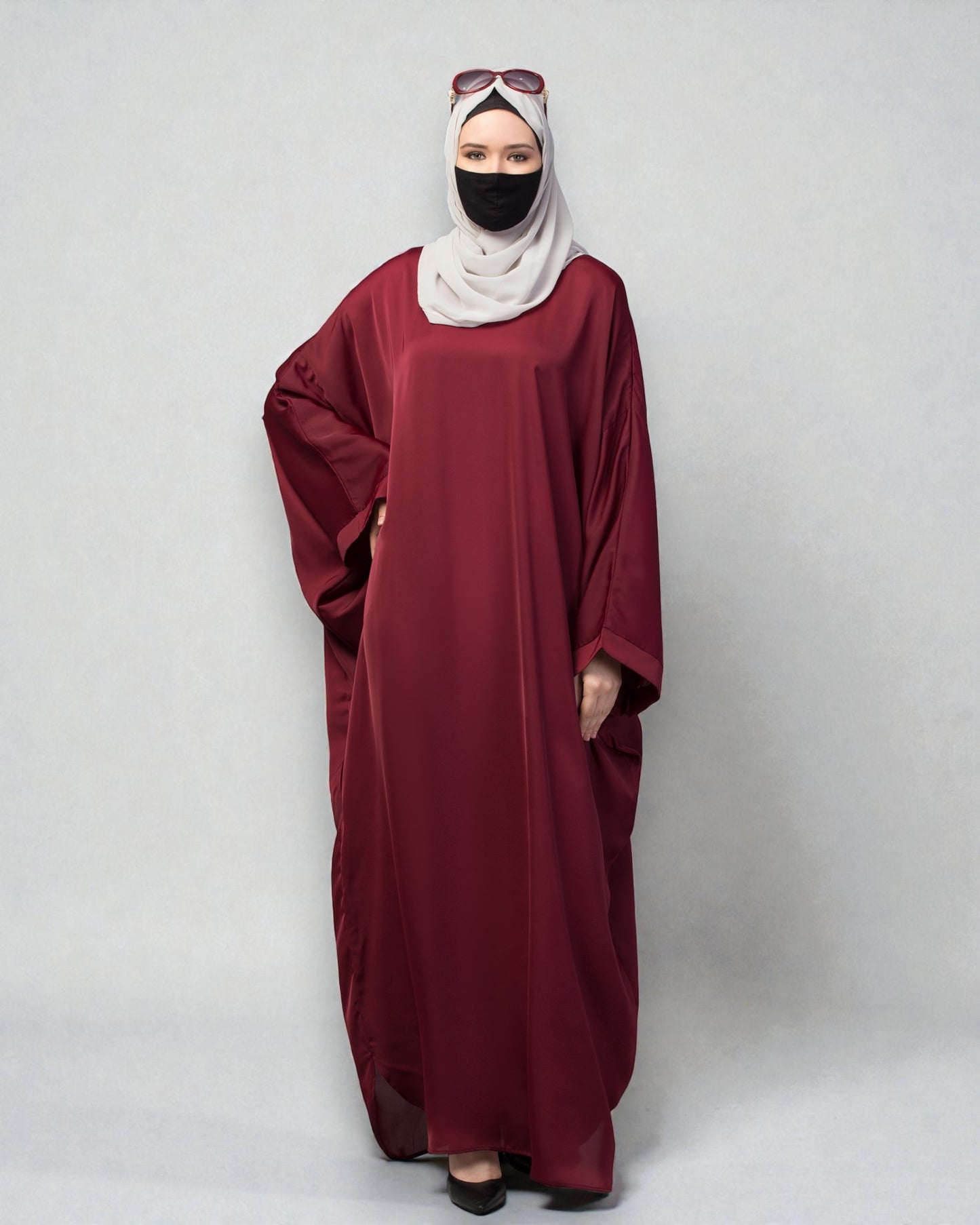 Loose Fit Classic Modest Kaftan Burqa In Nida Satin Fabric