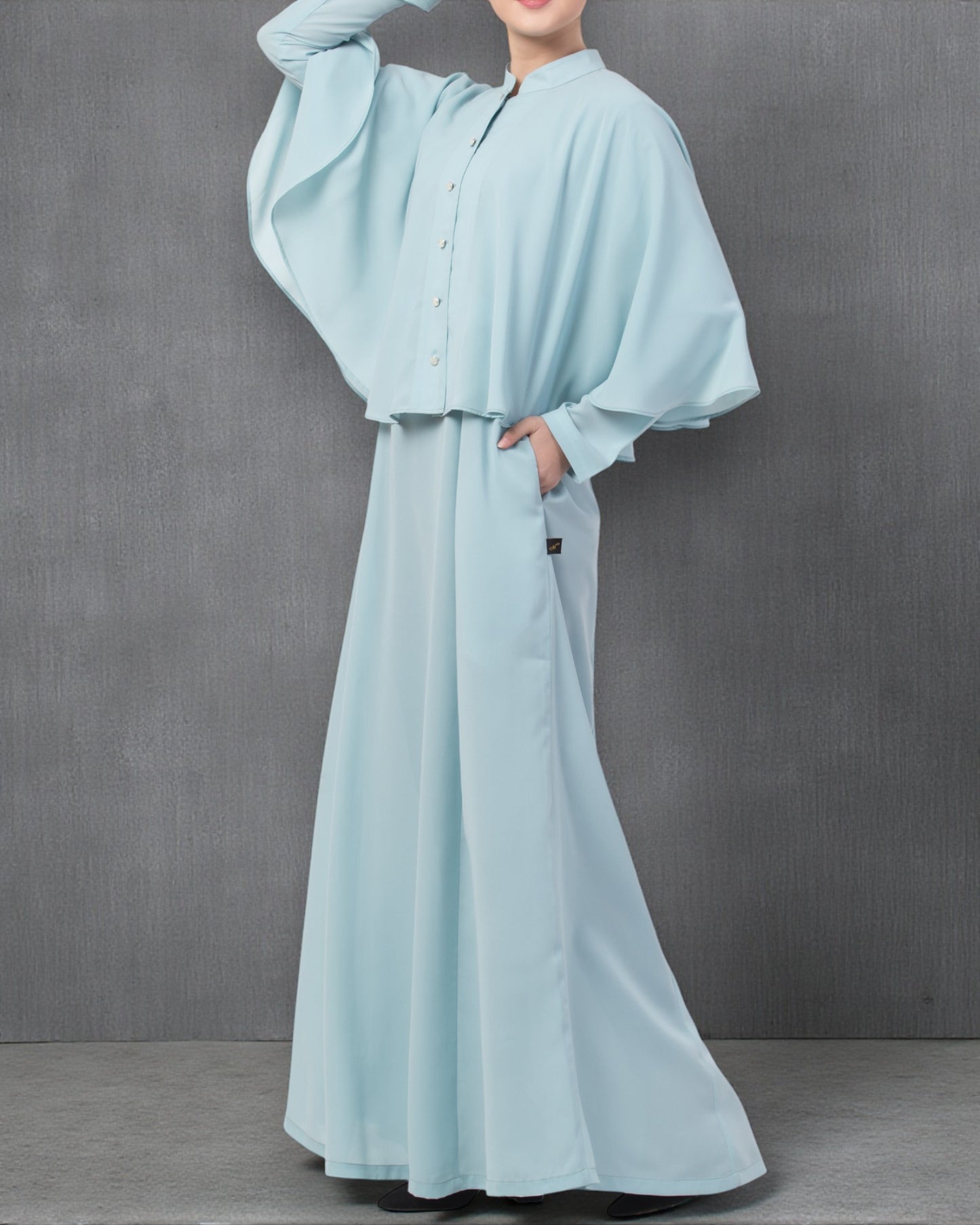 Musheco-Abaya With Detachable Cape In Firdaus Fabric