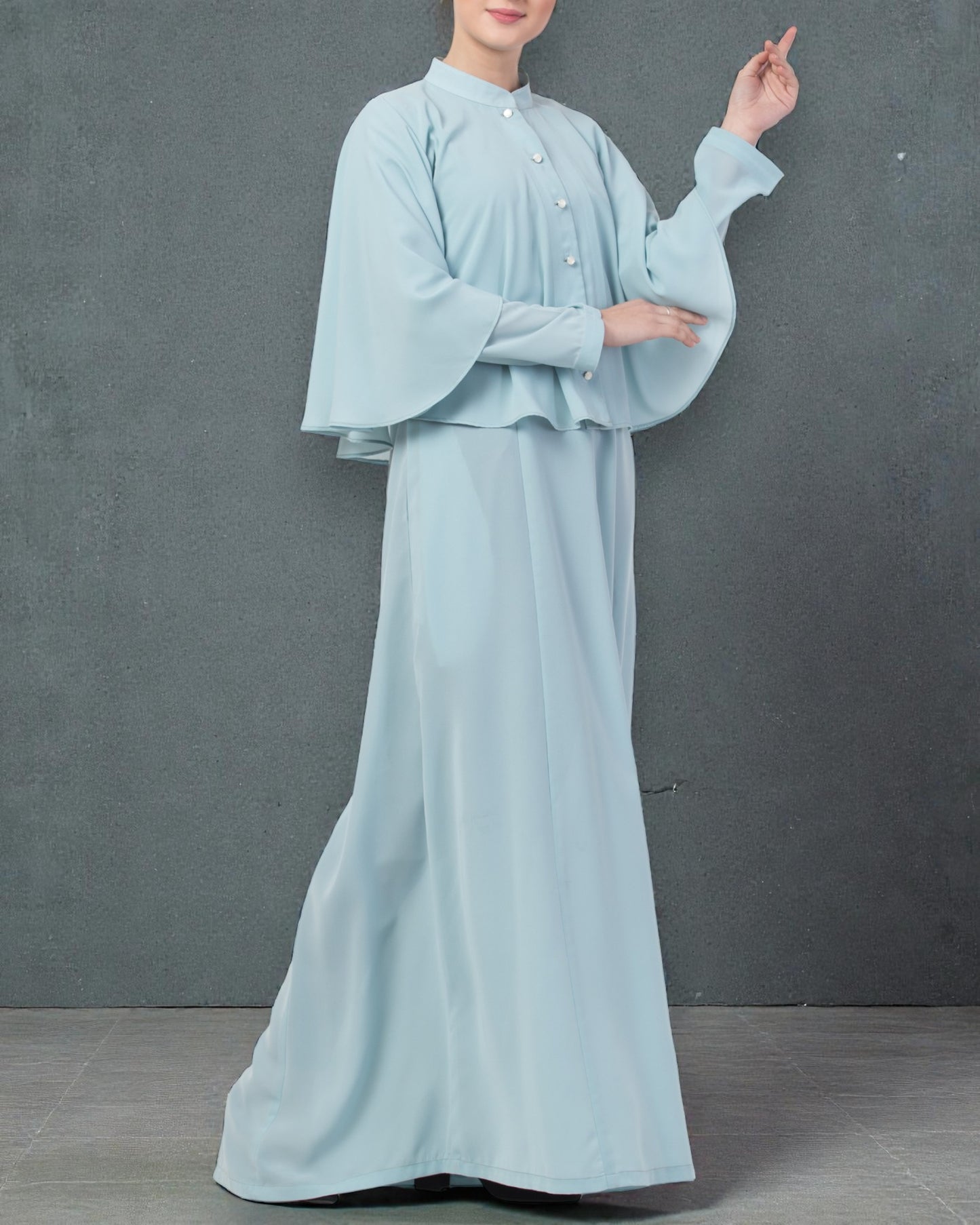 Musheco-Abaya With Detachable Cape In Firdaus Fabric
