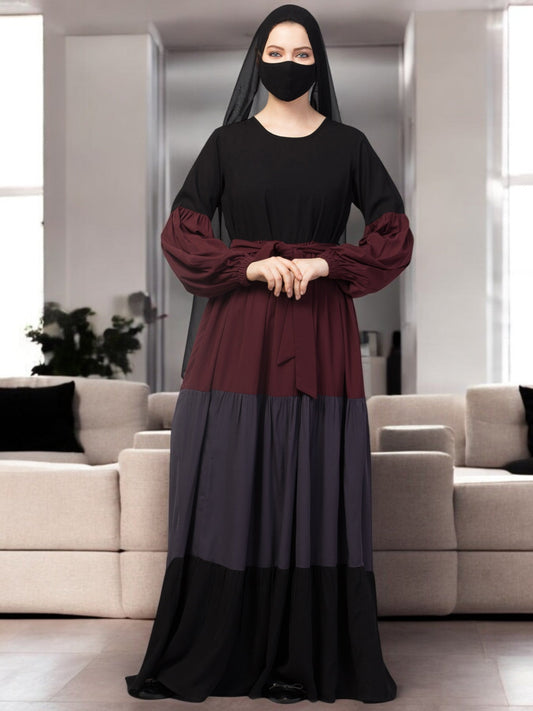 Multi Colored and Multi-Tiered Abaya Dress.