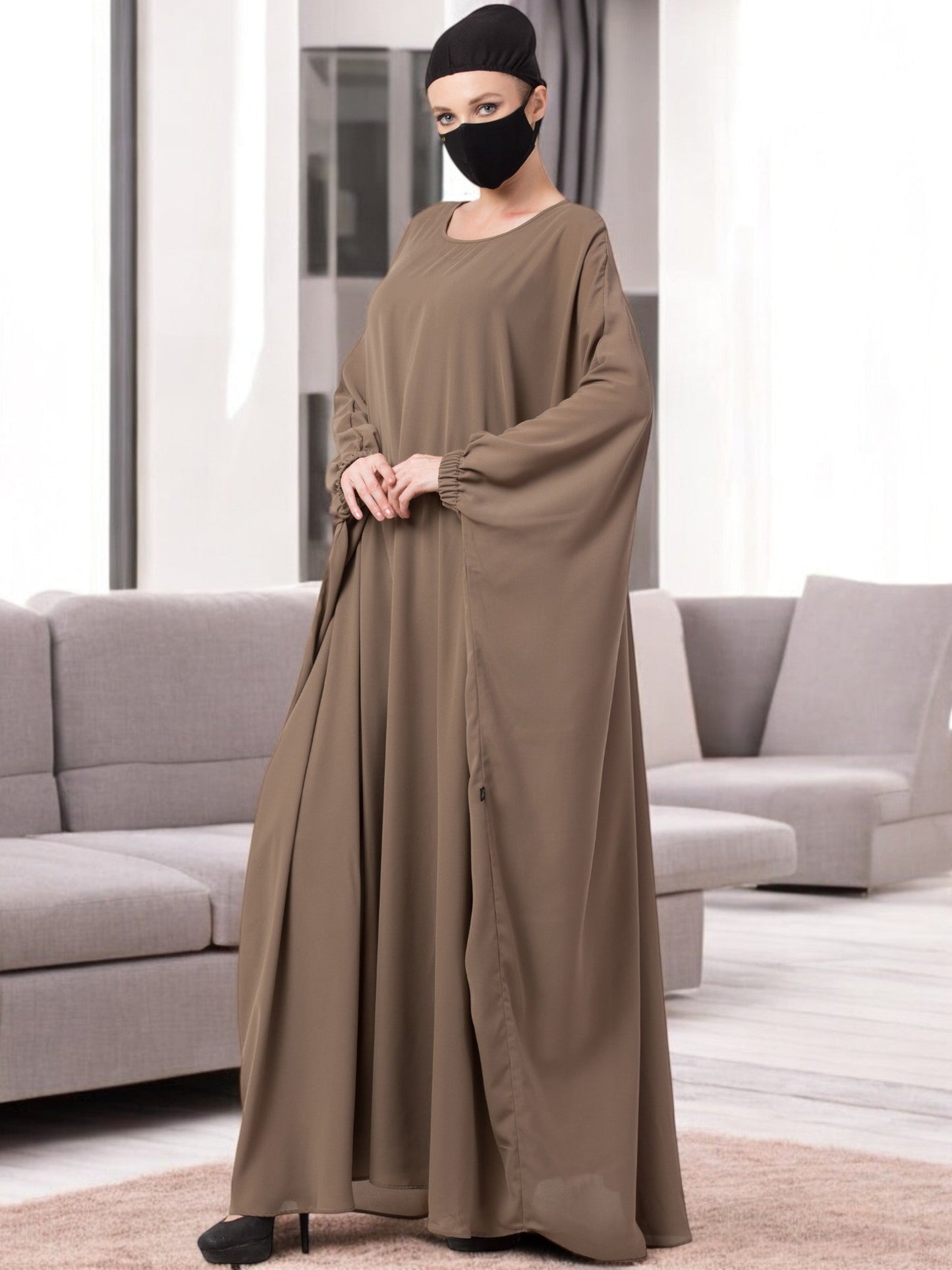 Kaftan With Elasticated Sleeves