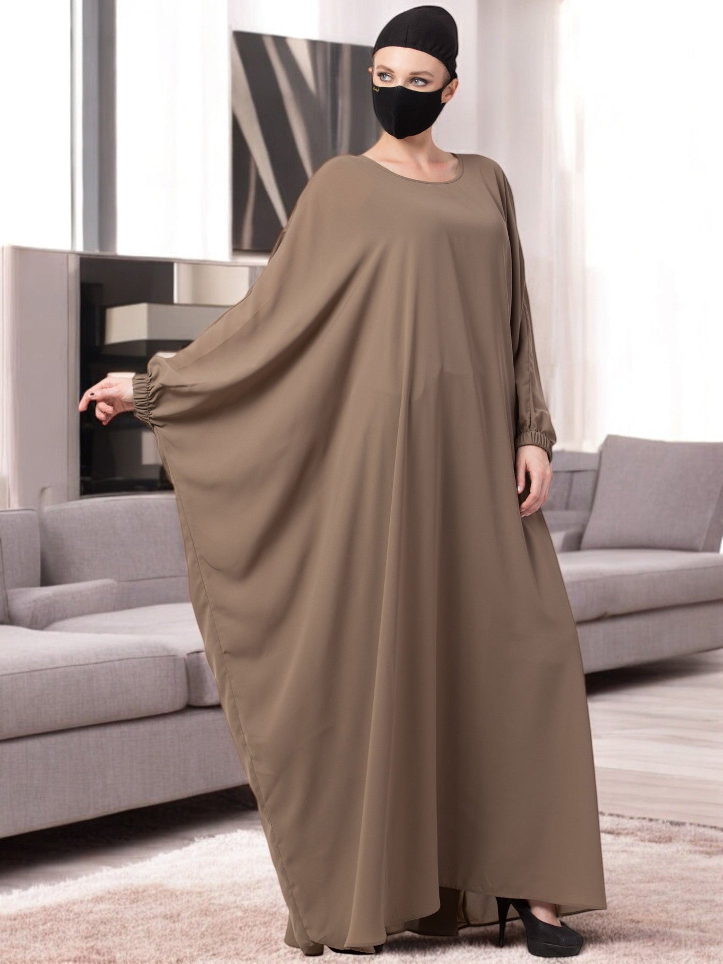 Kaftan With Elasticated Sleeves