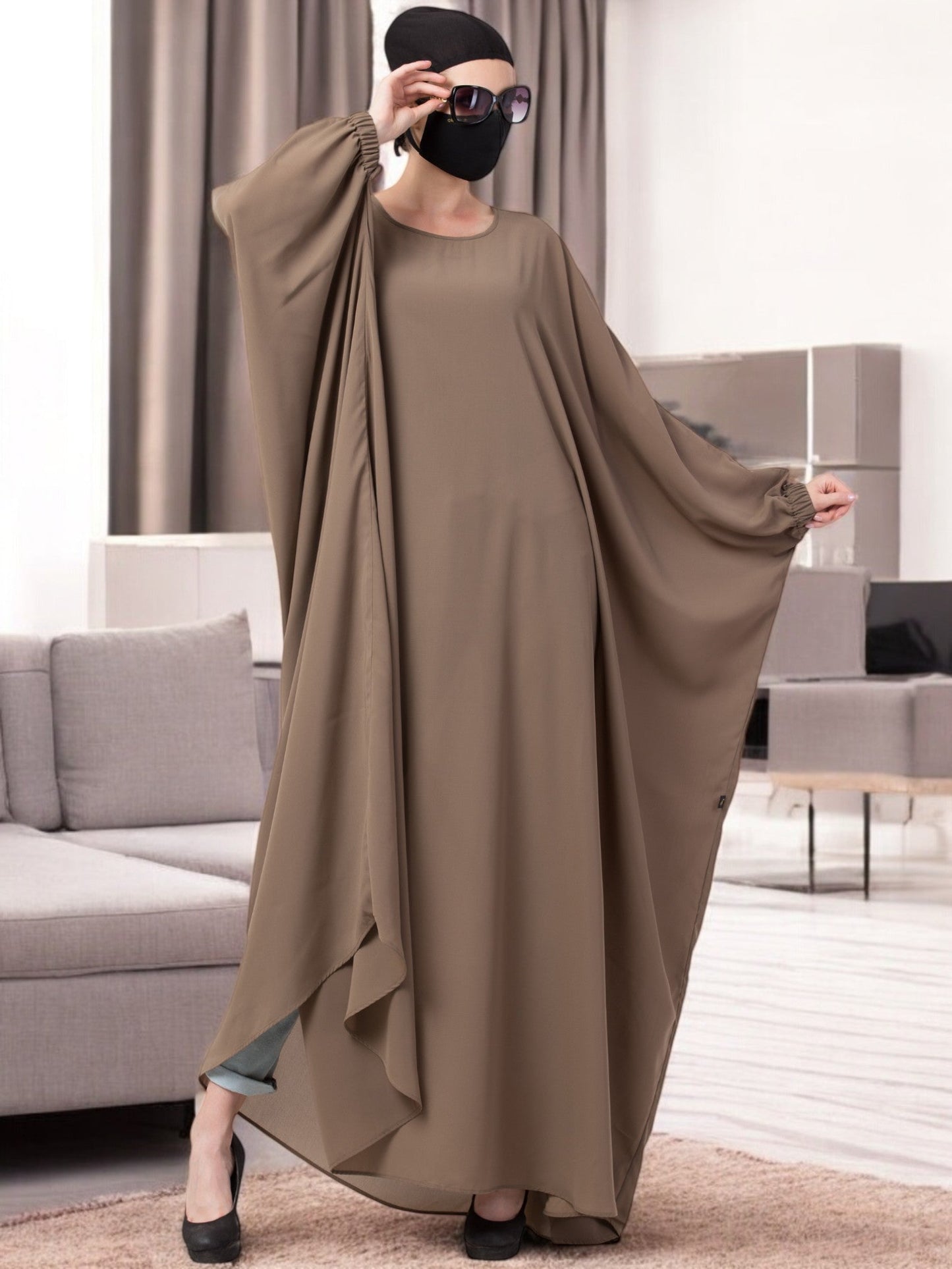 Kaftan With Elasticated Sleeves