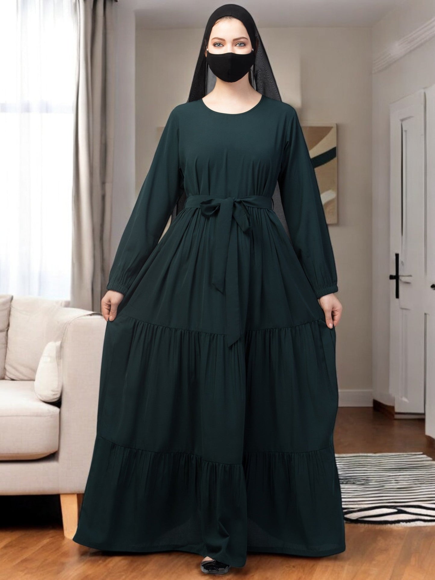 Four Tiered Abaya With Frills