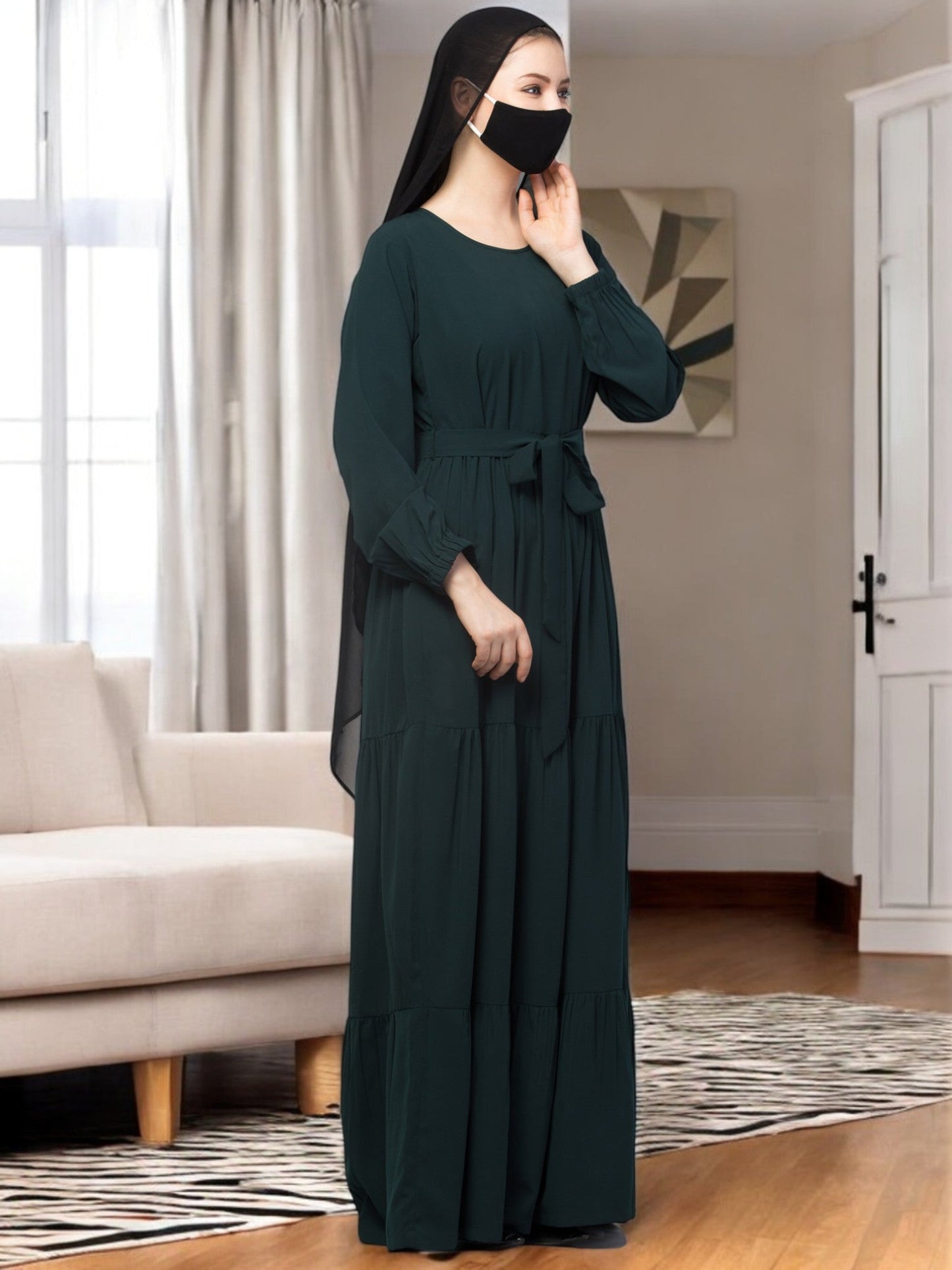 Four Tiered Abaya With Frills