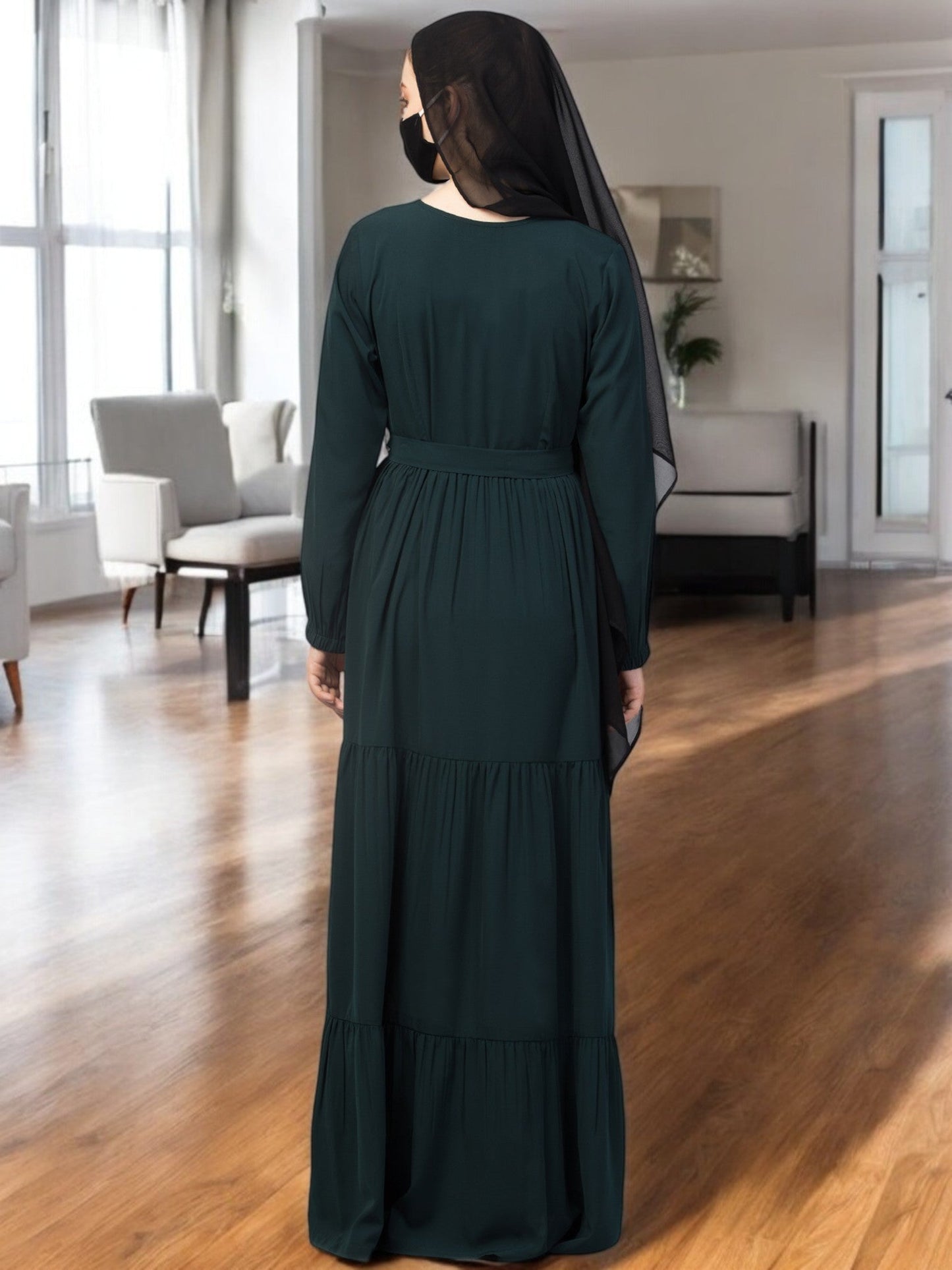 Four Tiered Abaya With Frills