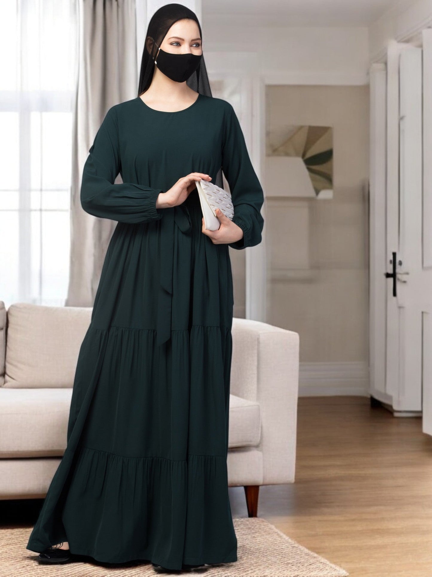 Four Tiered Abaya With Frills