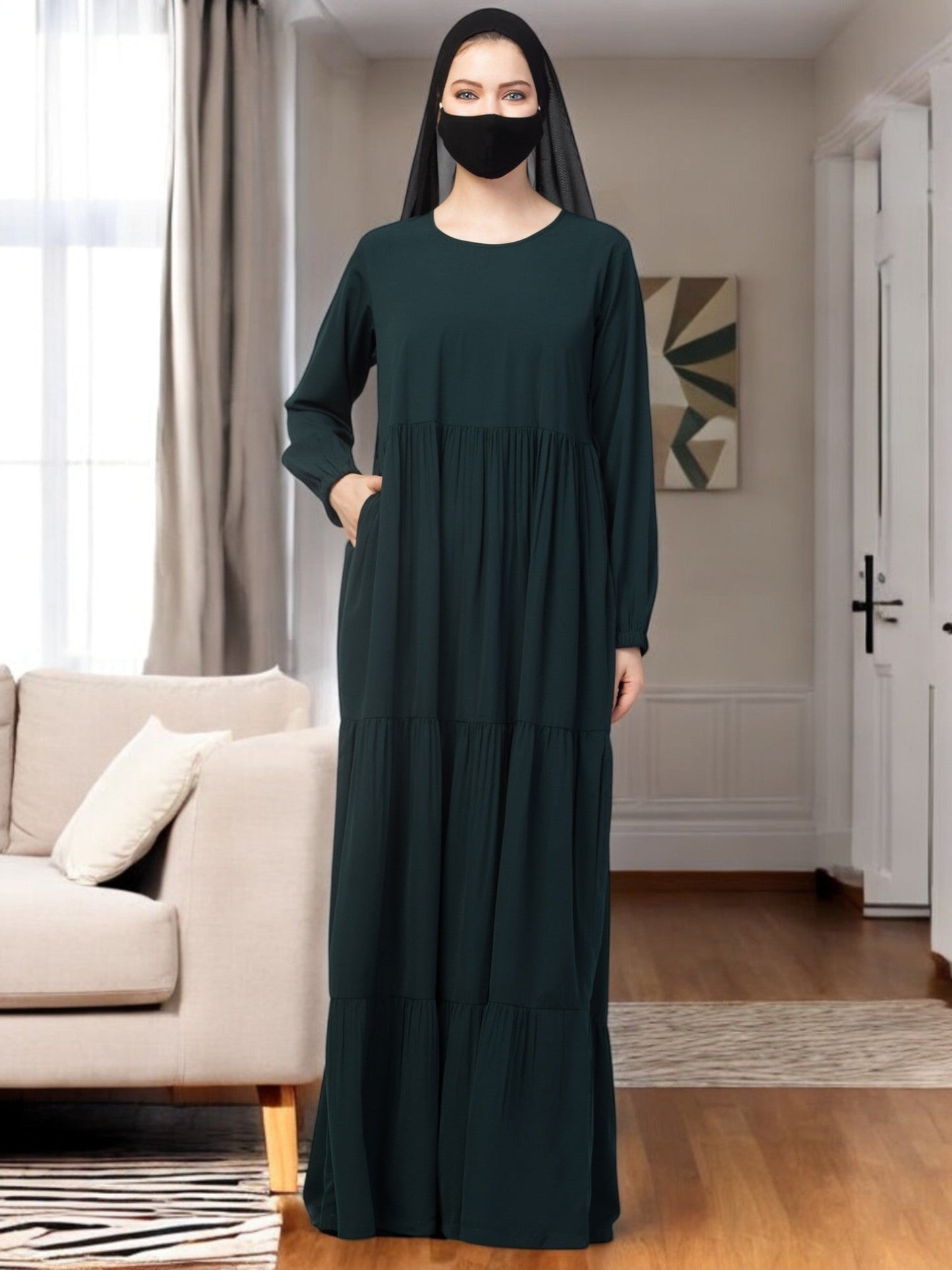 Four Tiered Abaya With Frills