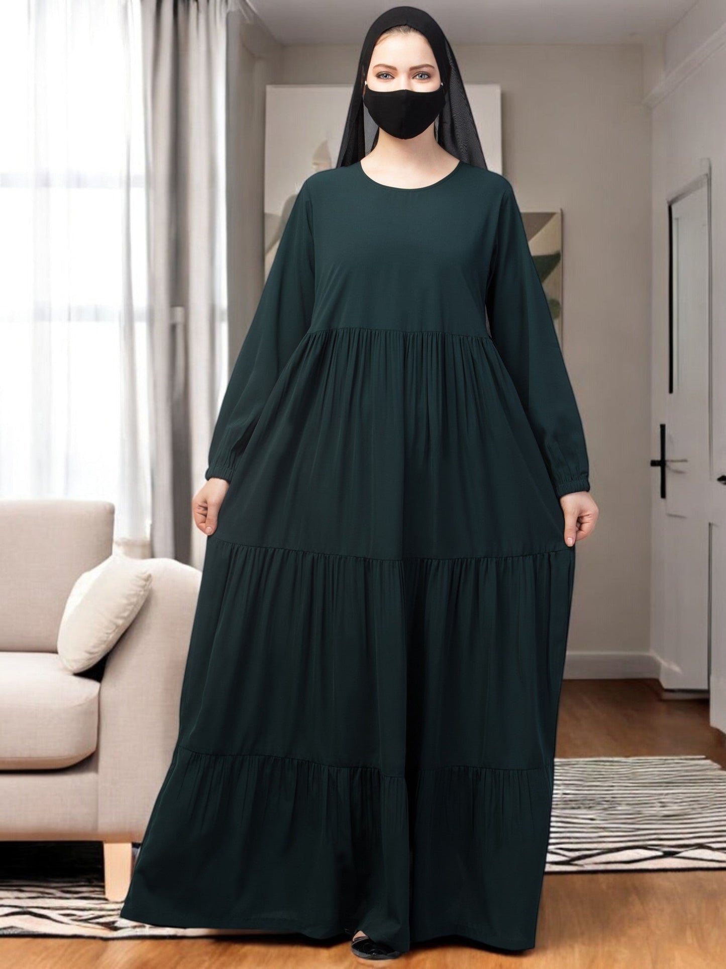 Four Tiered Abaya With Frills