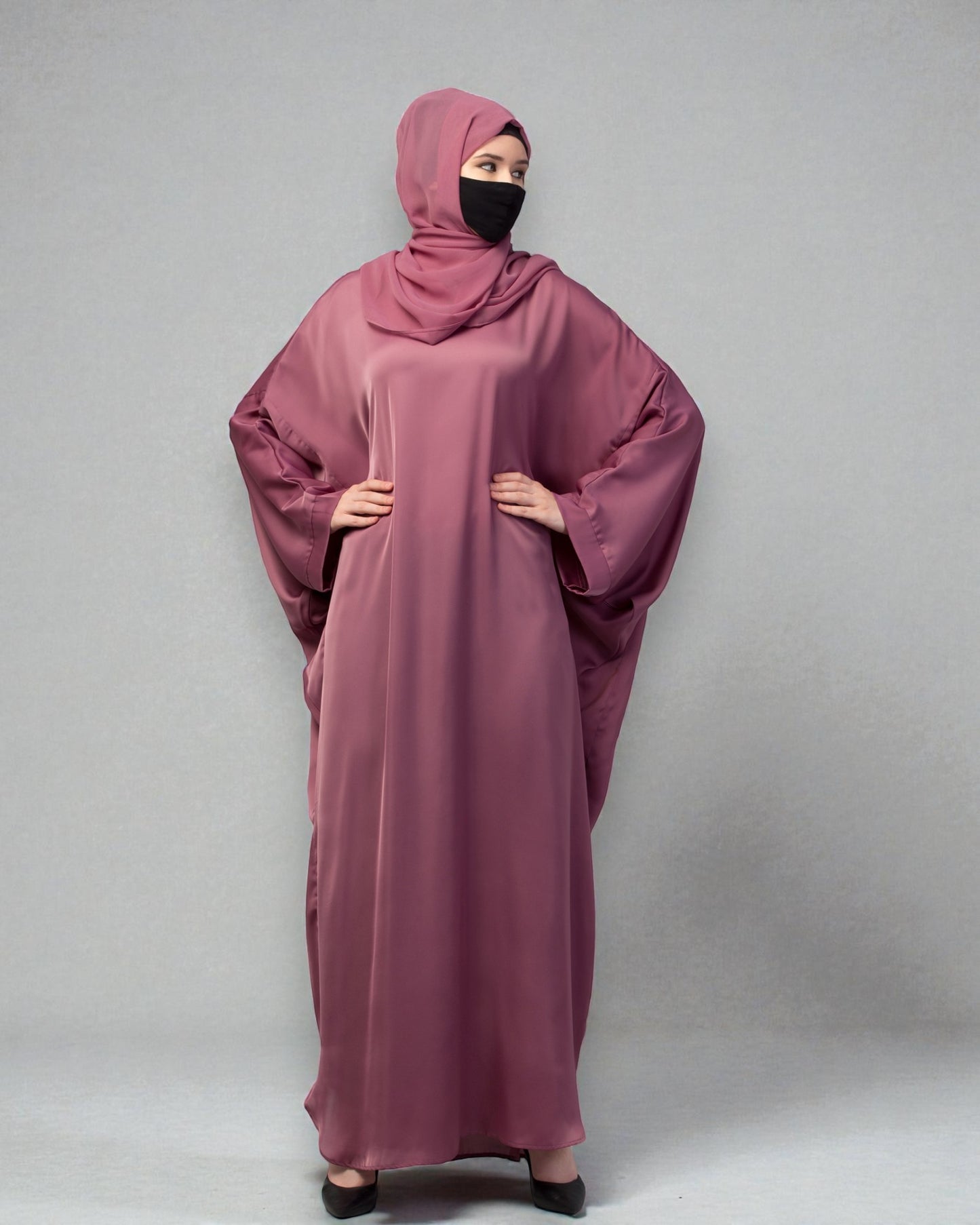 Loose Fit Classic Modest Kaftan Burqa In Nida Satin Fabric