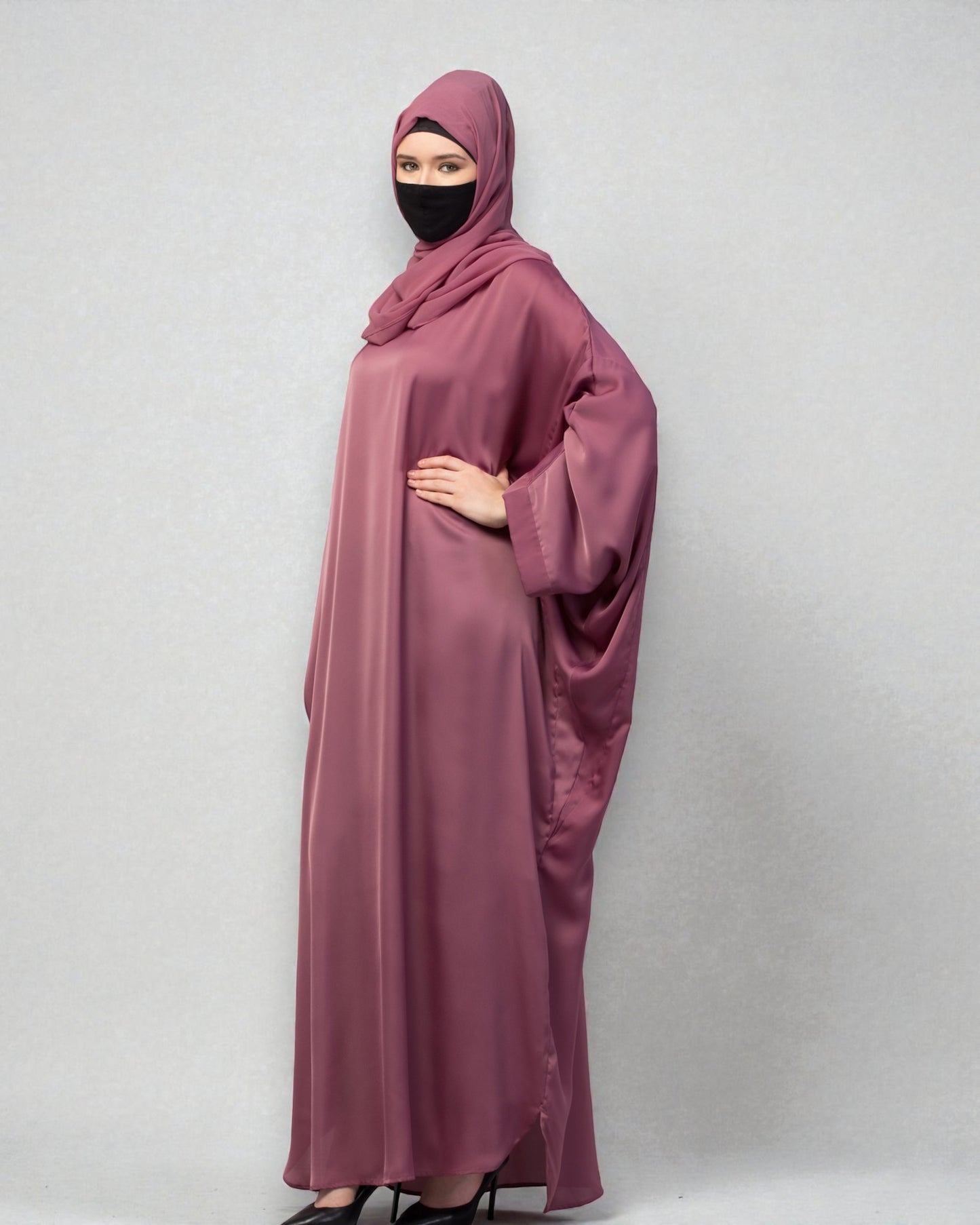 Loose Fit Classic Modest Kaftan Burqa In Nida Satin Fabric