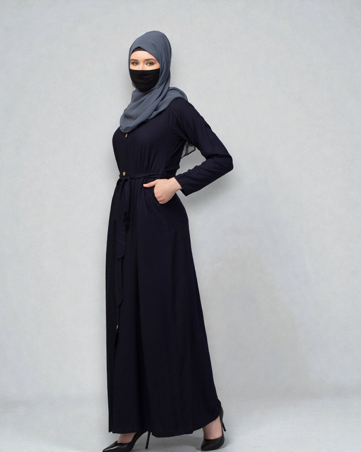 Elegant Front Open Summer Abaya Dress in Rayon Fabric