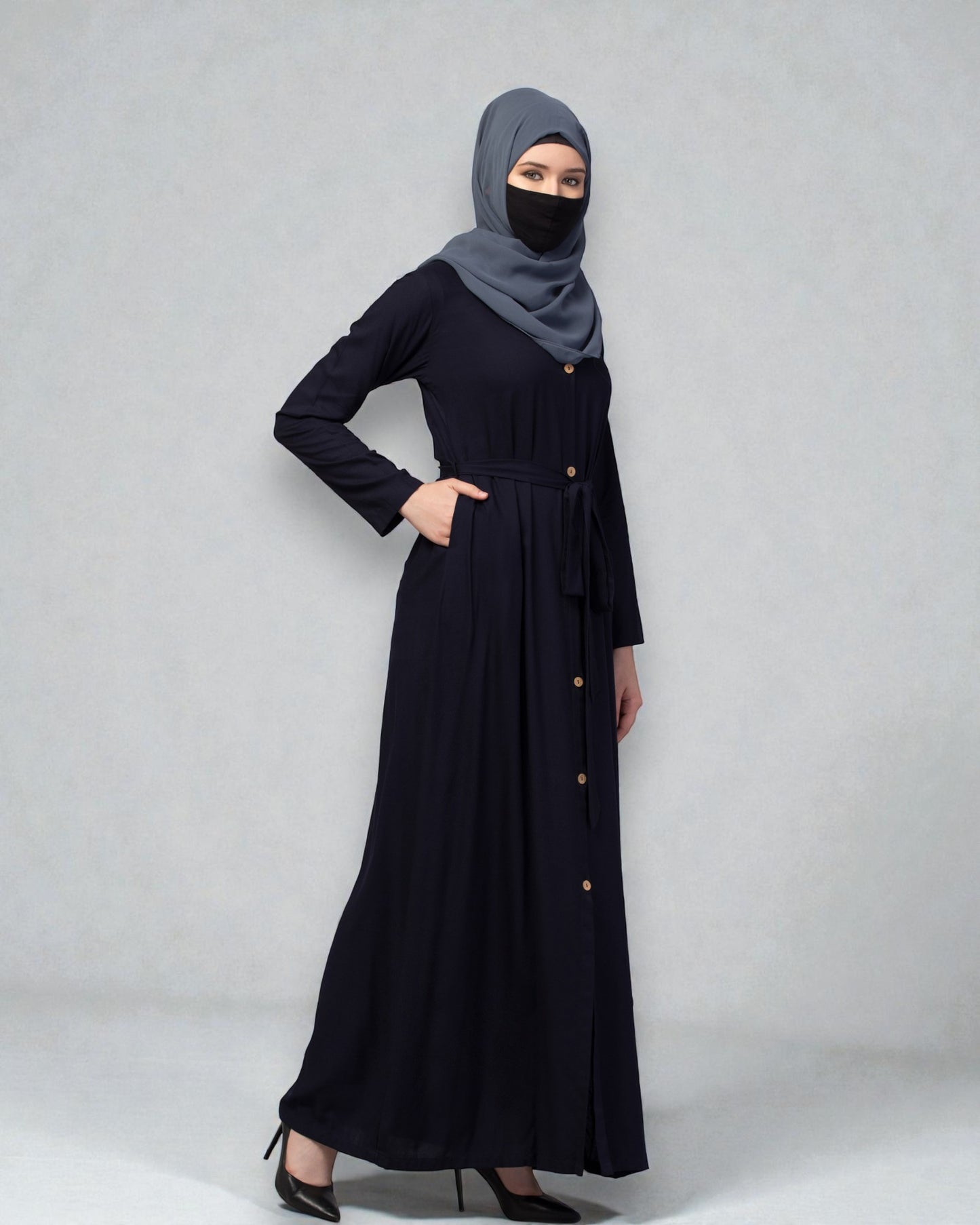 Elegant Front Open Summer Abaya Dress in Rayon Fabric