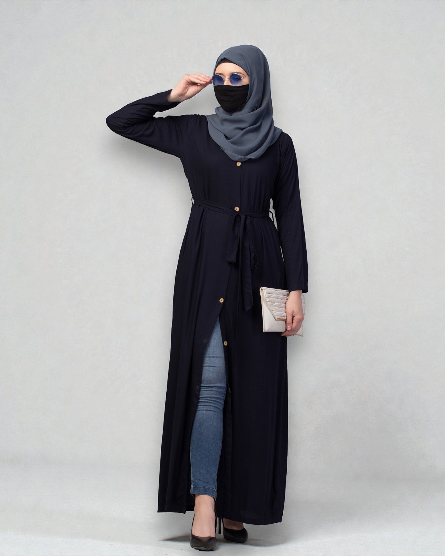 Elegant Front Open Summer Abaya Dress in Rayon Fabric