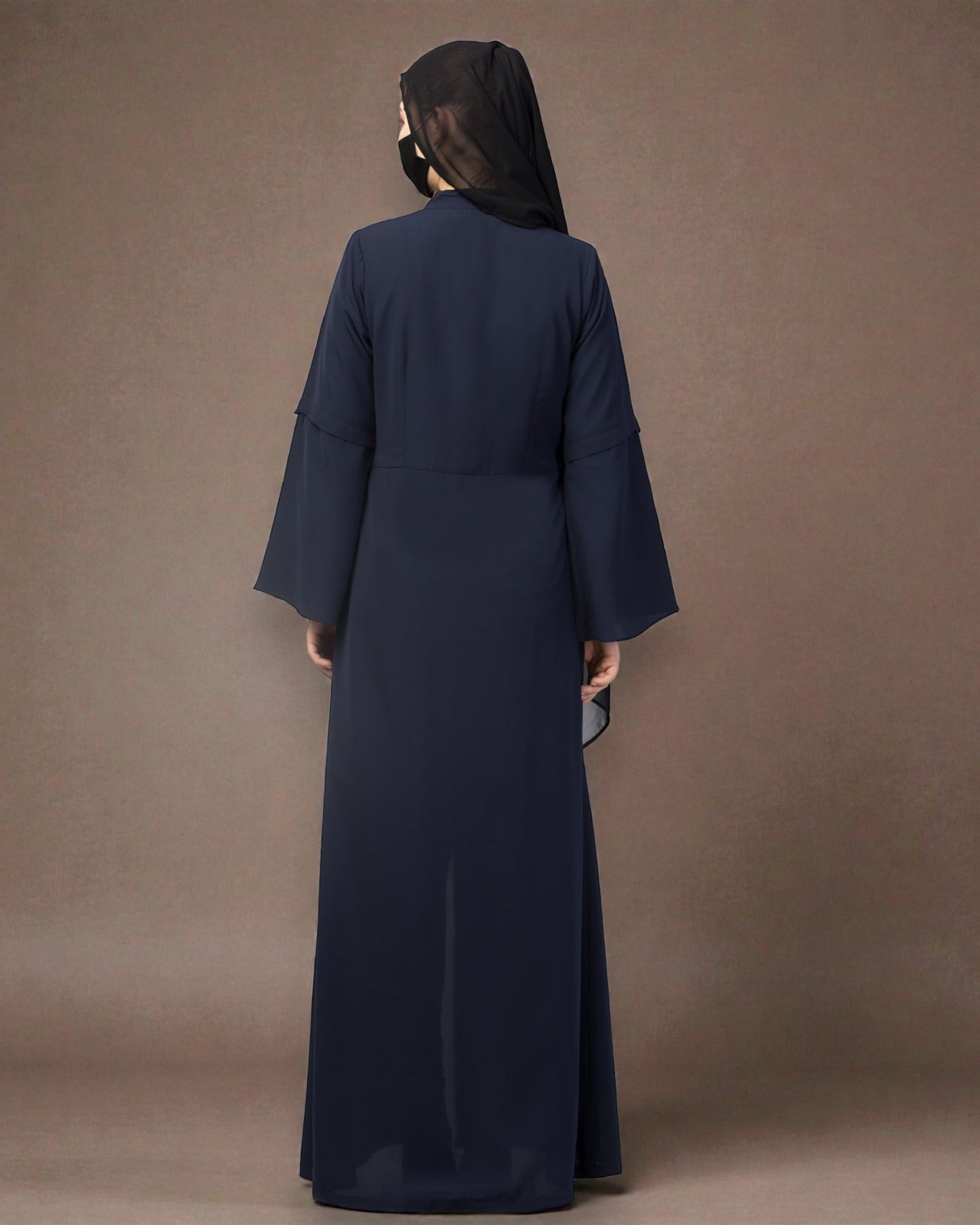 Front Open Abaya With Metal Zipper.