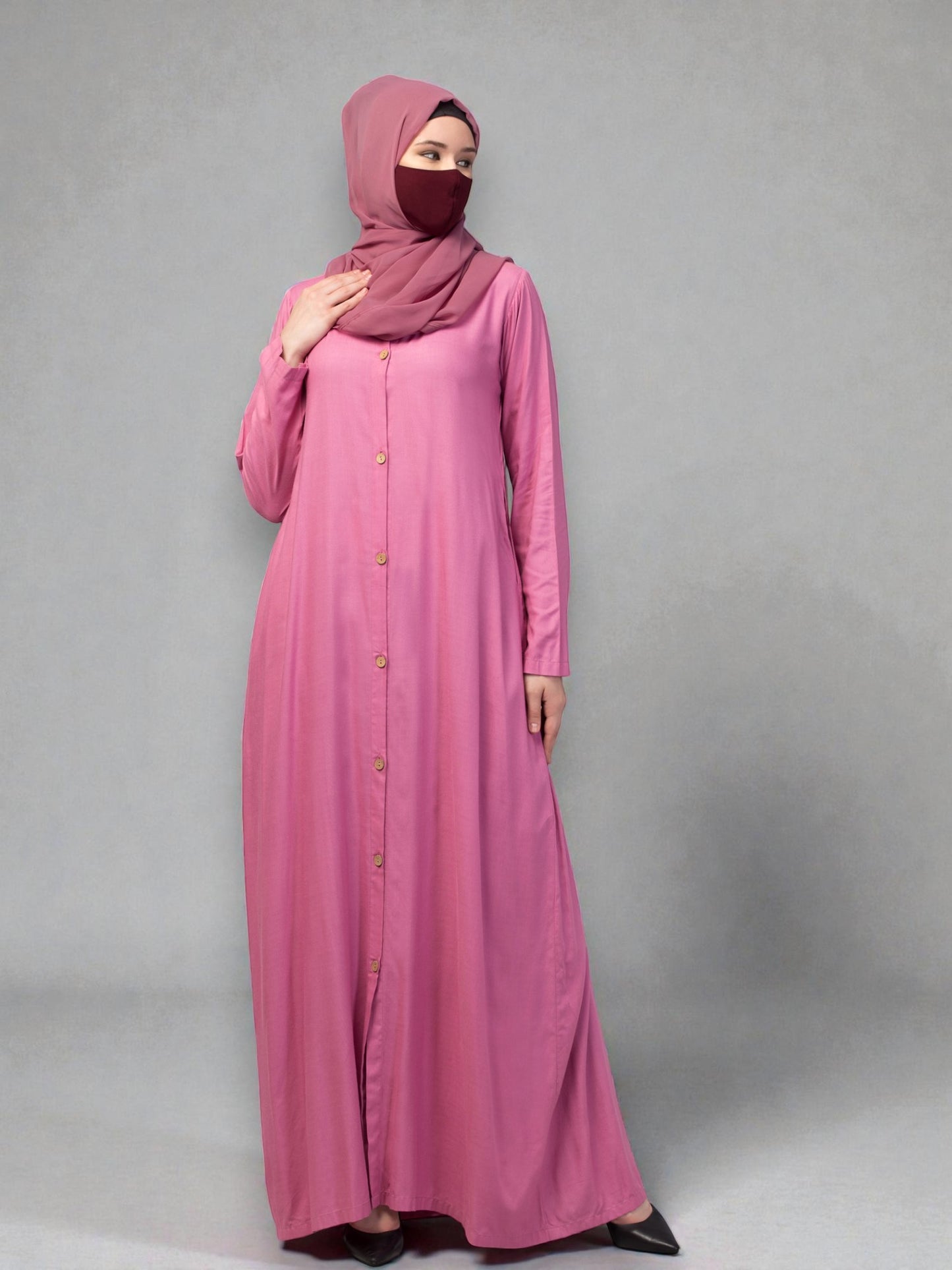 Elegant Front Open Summer Abaya Dress in Rayon Fabric