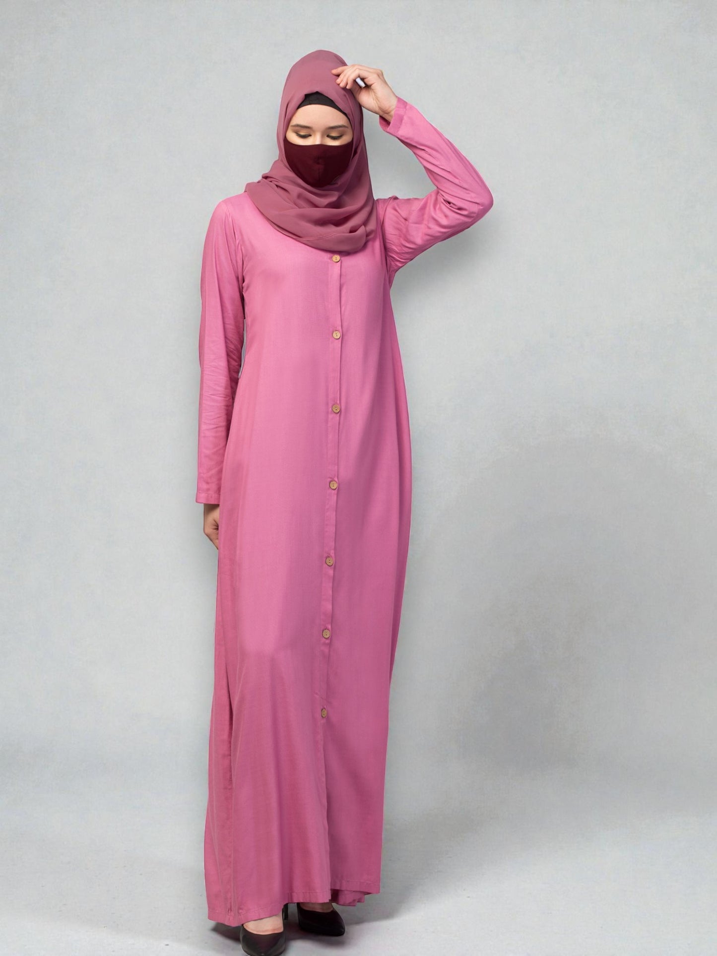 Elegant Front Open Summer Abaya Dress in Rayon Fabric