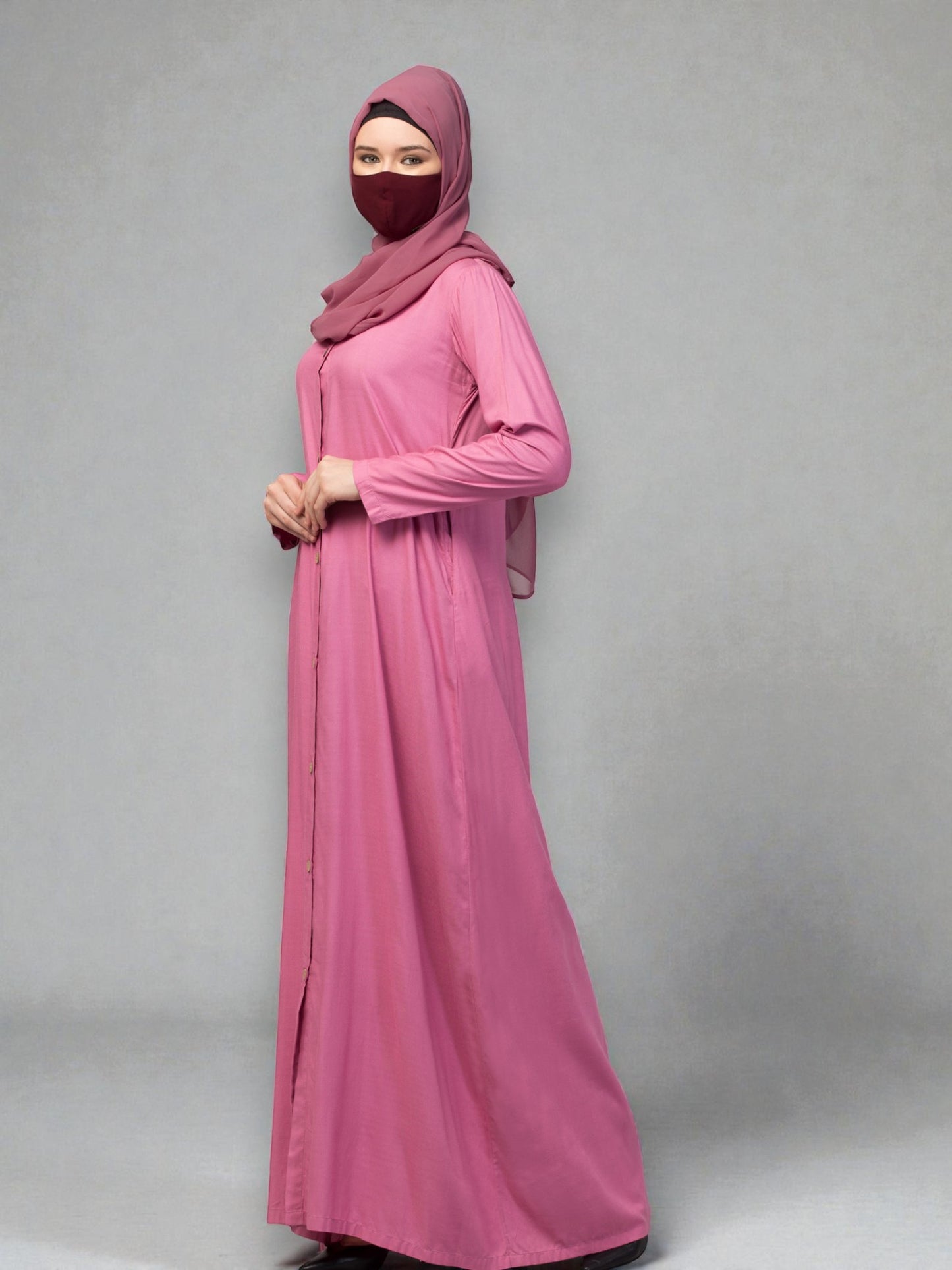 Elegant Front Open Summer Abaya Dress in Rayon Fabric