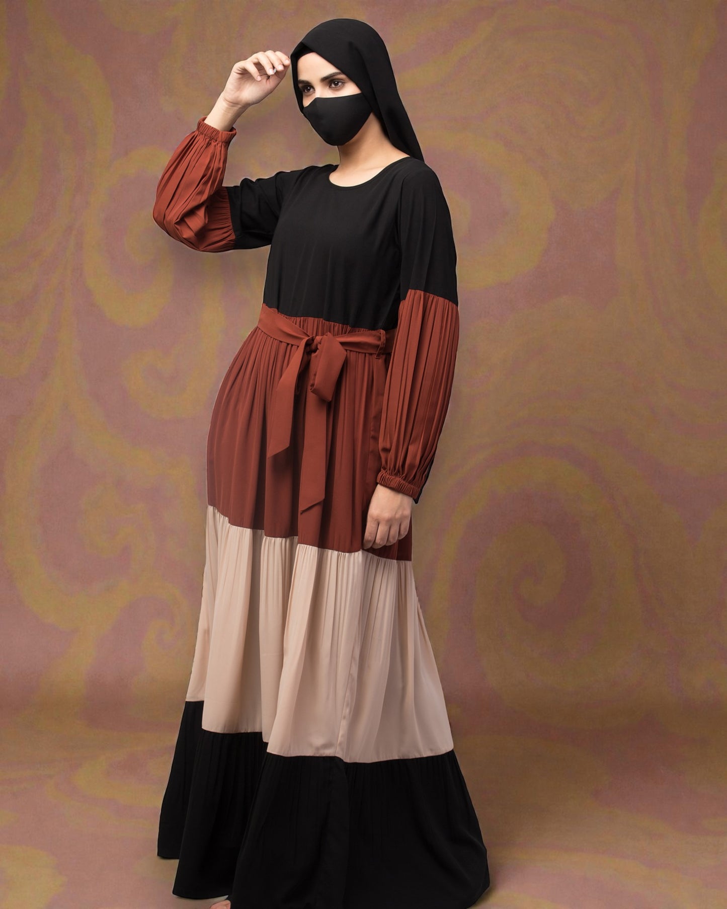 Multi Colored and Multi-Tiered Maxi Dress.