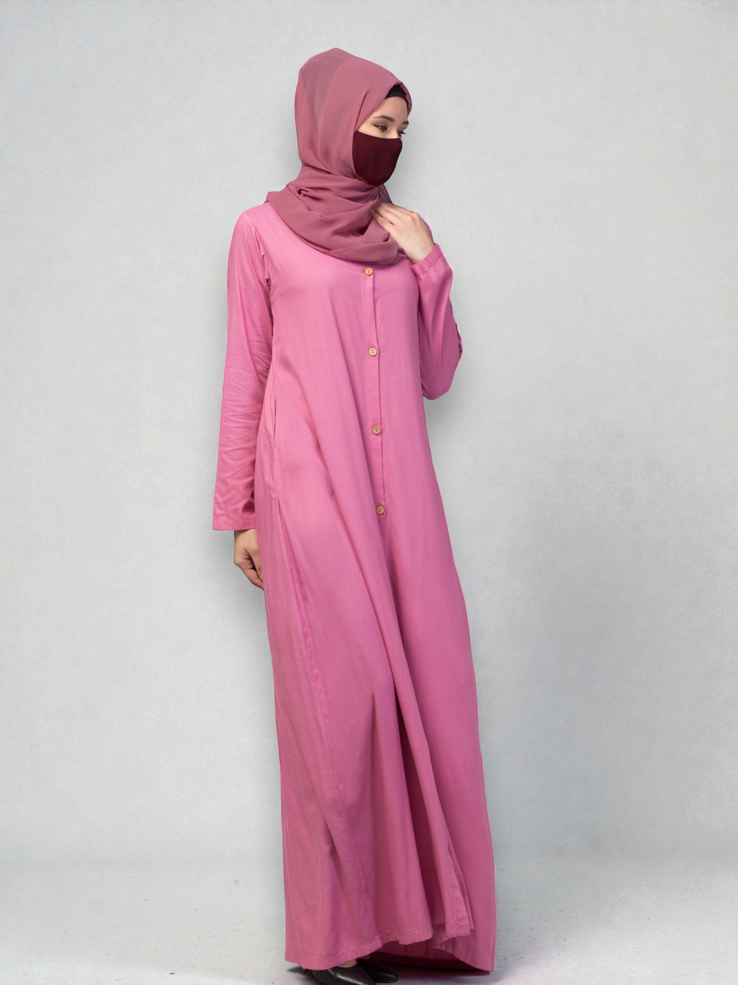 Elegant Front Open Summer Abaya Dress in Rayon Fabric