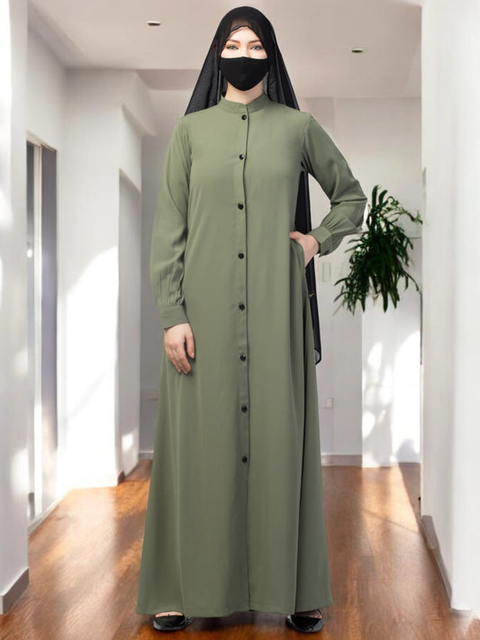 Front Open Abaya With Side Pockets