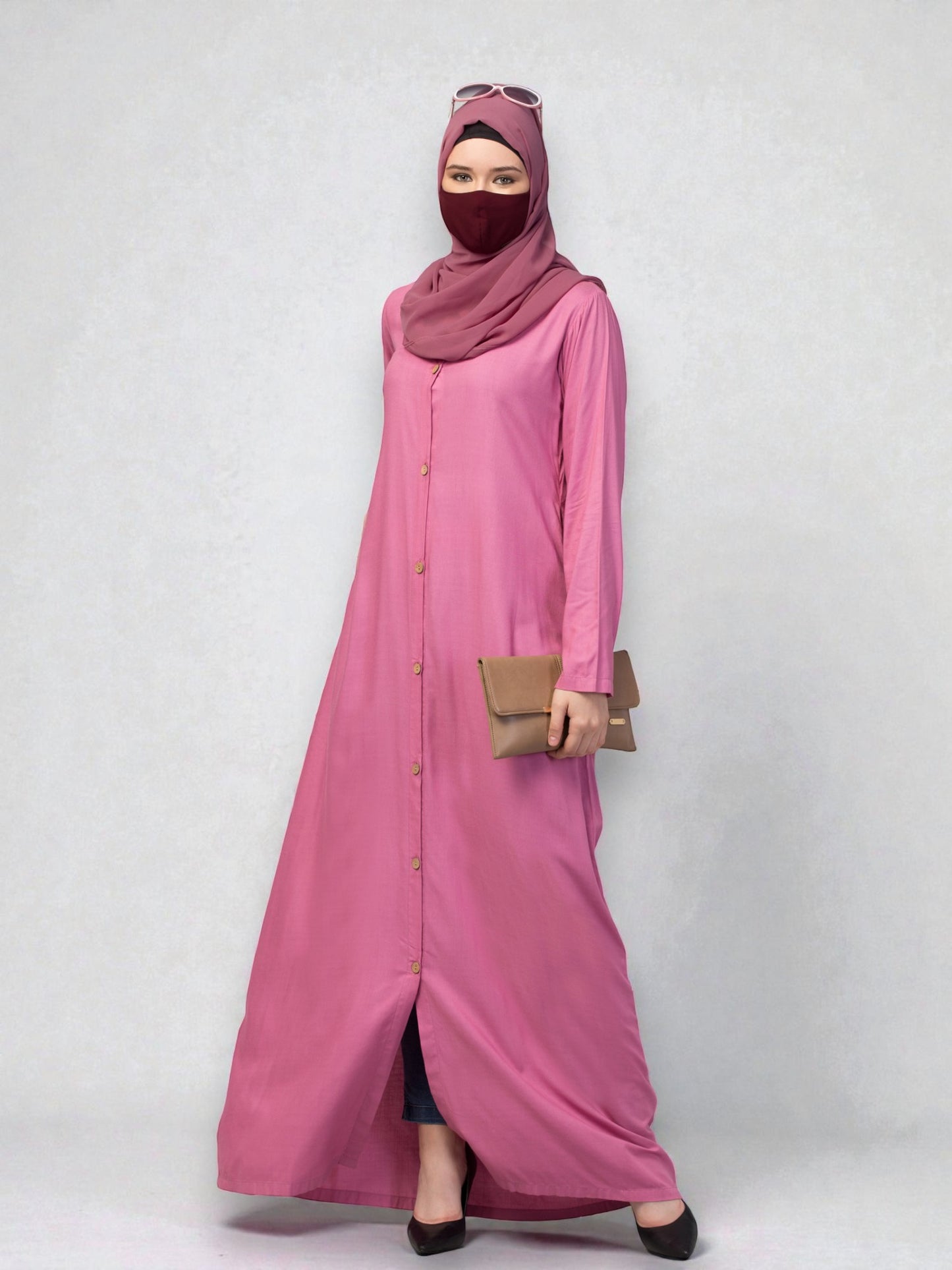 Elegant Front Open Summer Abaya Dress in Rayon Fabric