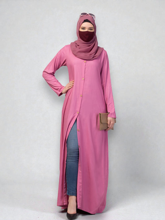 Elegant Front Open Summer Abaya Dress in Rayon Fabric
