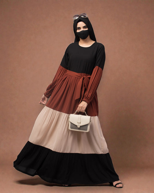 Multi Colored and Multi-Tiered Maxi Dress.