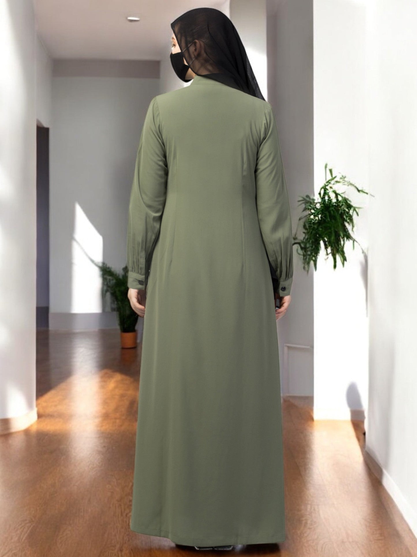 Front Open Abaya With Side Pockets