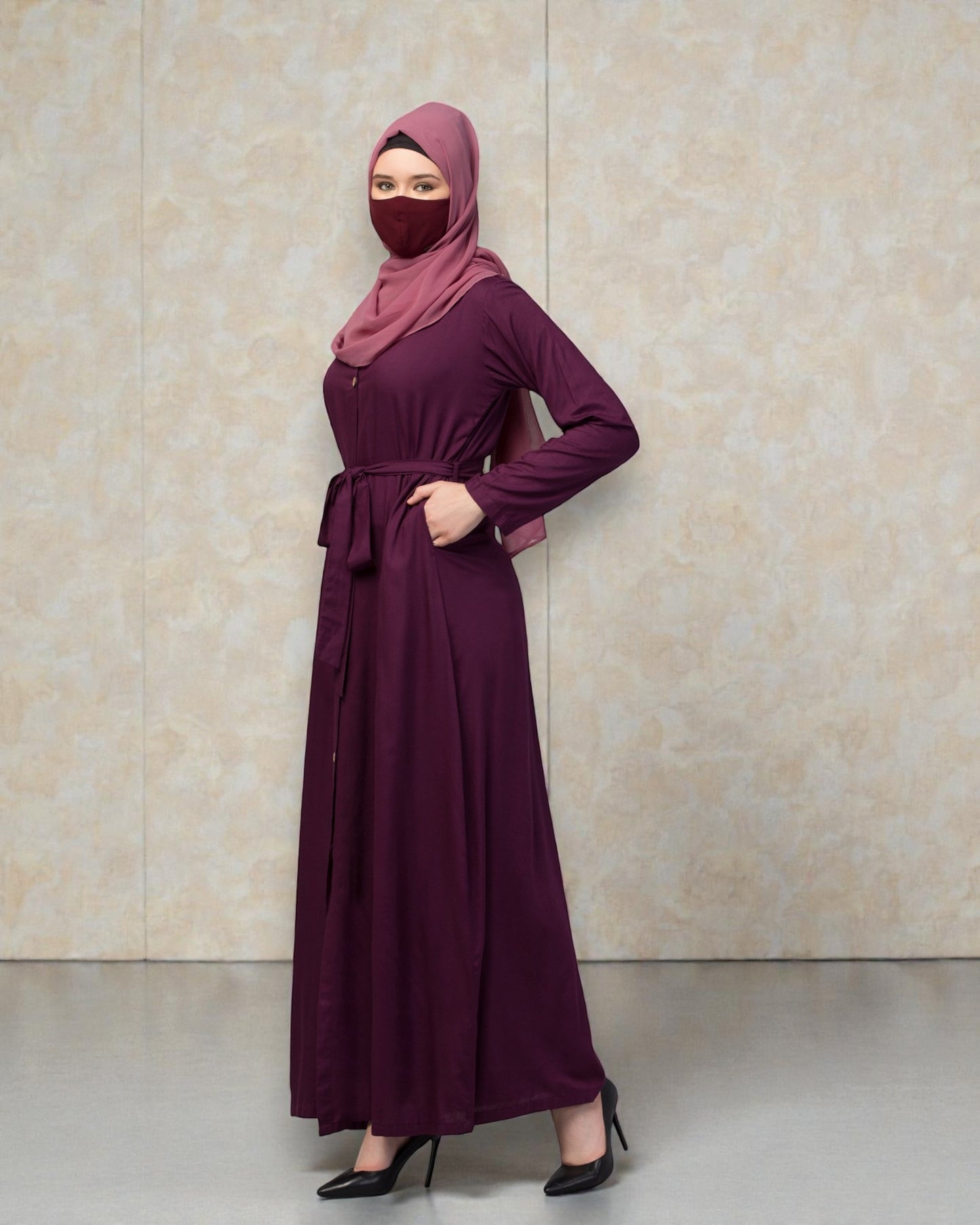 Elegant Front Open Summer Abaya Dress in Rayon Fabric