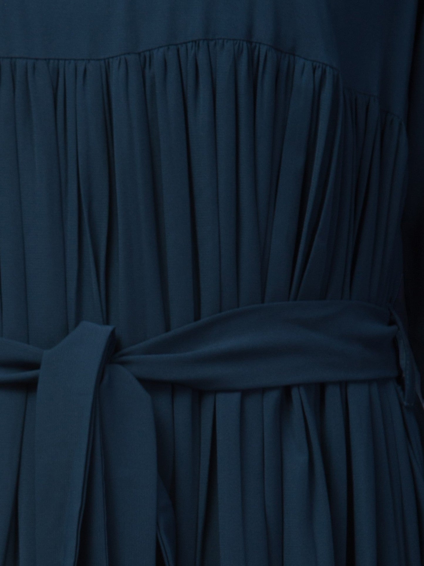 Multi Layered Abaya Dress With Belt & Elasticated Bell Sleeves