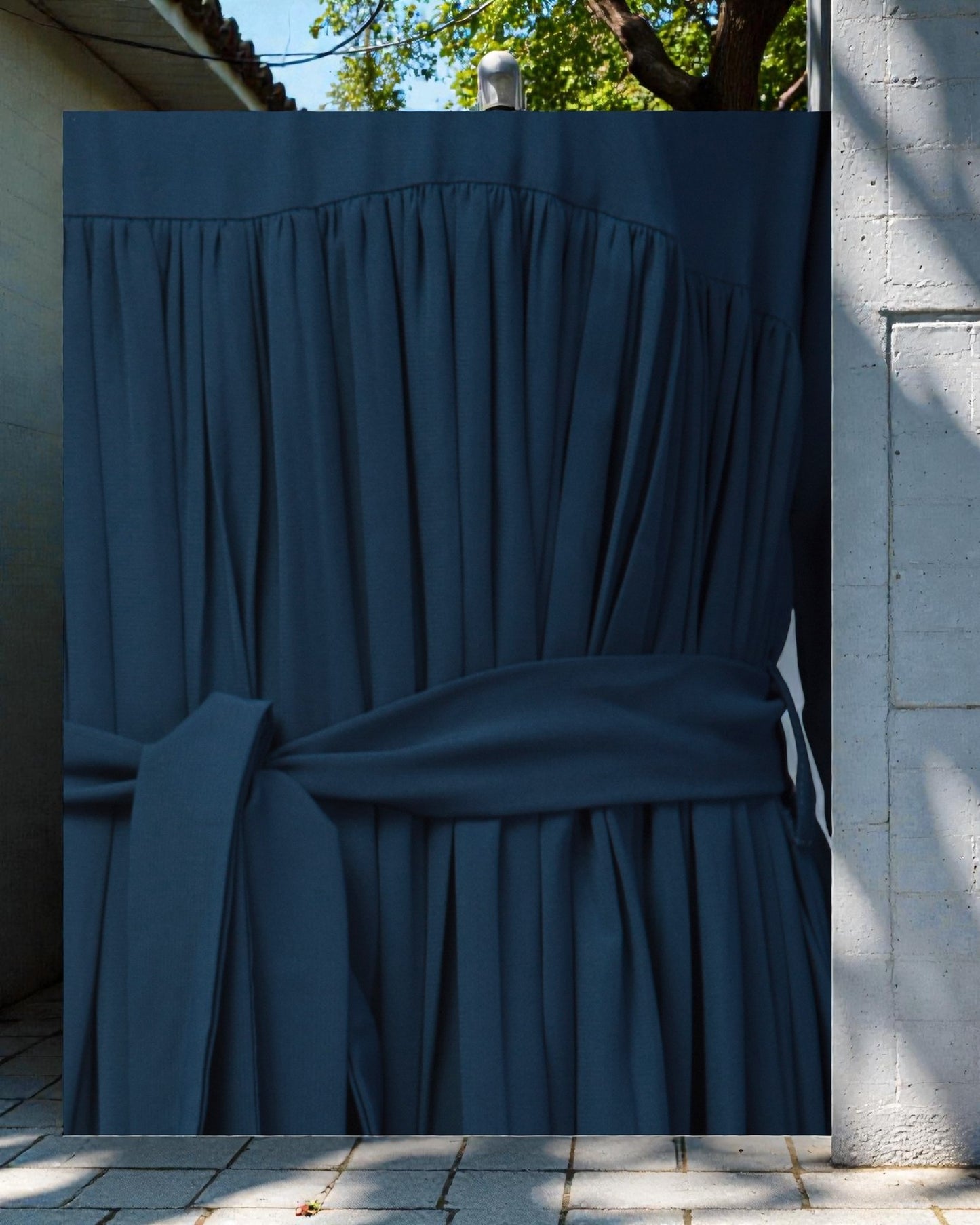 Multi Layered Maxi Dress With Belt & Elasticated Bell Sleeves