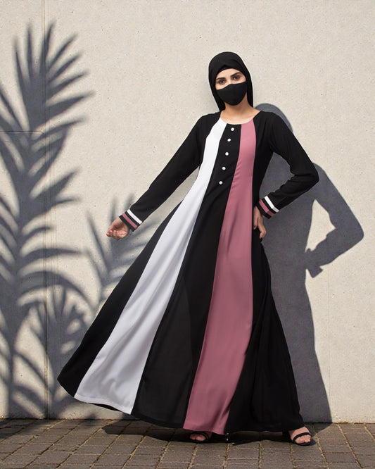 Musheco-Multi Colored Abaya Dress