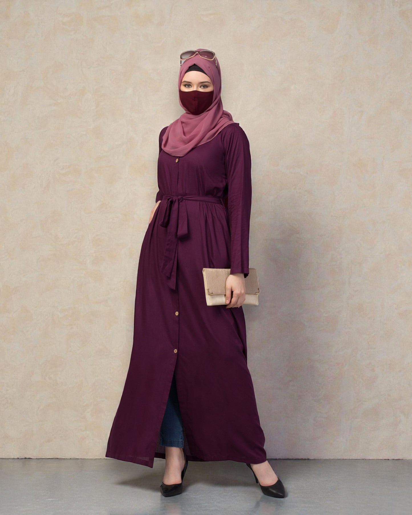 Elegant Front Open Summer Abaya Dress in Rayon Fabric